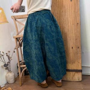 Cotton Artistic Prints Womens Barrel Pants