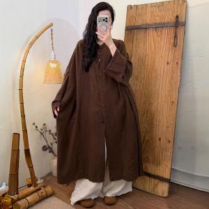 Sand Wash Linen Midi Oversized Trench Coat