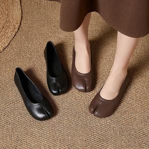 Handmade Sheepskin Comfy Tabi Flats