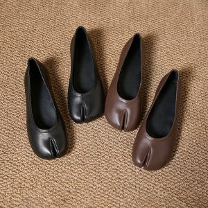 Handmade Sheepskin Comfy Tabi Flats