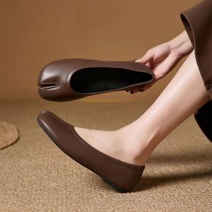 Handmade Sheepskin Comfy Tabi Flats