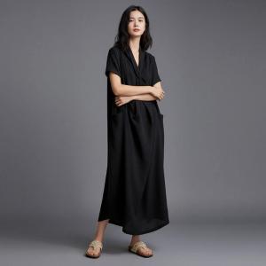 Short Sleeves Summer Linen Front Cross Dress