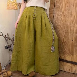 Organic Linen Resort Wide Leg Pants