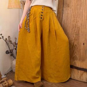 Organic Linen Resort Wide Leg Pants