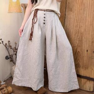 Organic Linen Resort Wide Leg Pants