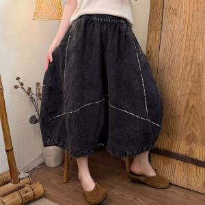 Lazy Day Balloon Linen Crop Pants
