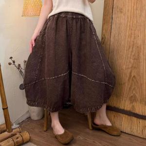 Lazy Day Balloon Linen Crop Pants