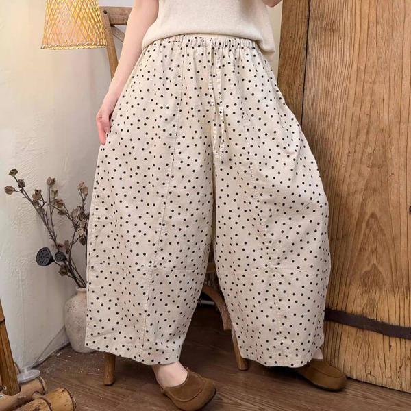 Casual Cotton Linen Polka Dot Dots comfy cottagecore rustic baggy lazy day travel resort 