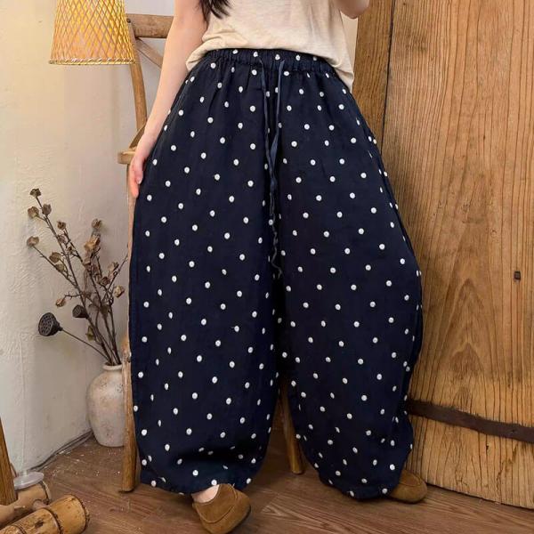 Holiday 100% Linen Polka Dot Beige Light Purple Red Navy Blue Green comfy oversized lazy day hawaiian tropical travel resort 