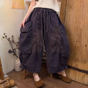 Big Pockets Drawstring Waist Ankle Cargo Pants