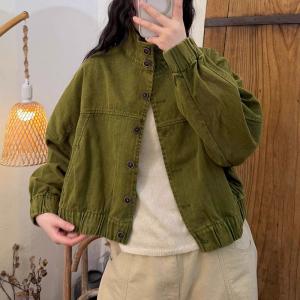 Pop Colors Stand Colors Short Jacket