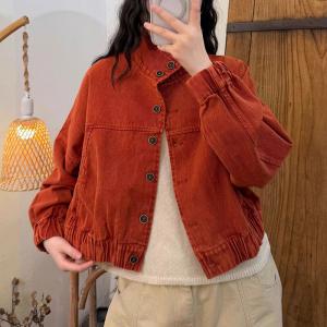 Pop Colors Stand Colors Short Jacket