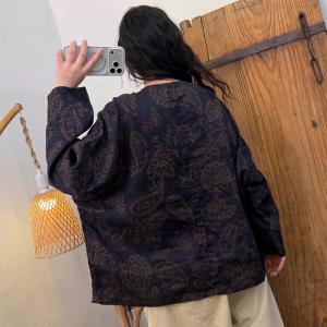 Loose-Fit Linen Paisley Blouse