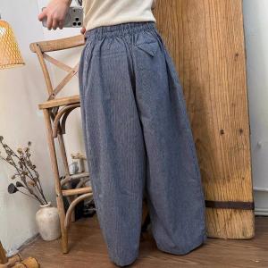 Relax-Fit Striped Button Fly Pants