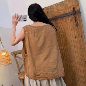 Summer Linen Oversized Tank Top