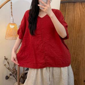 Solid Colors Oversized Flax T-shirt