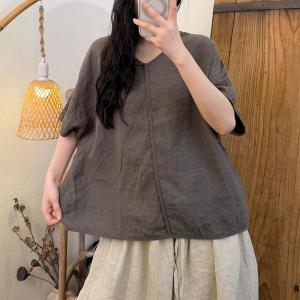 Solid Colors Oversized Flax T-shirt