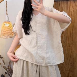 Solid Colors Oversized Flax T-shirt