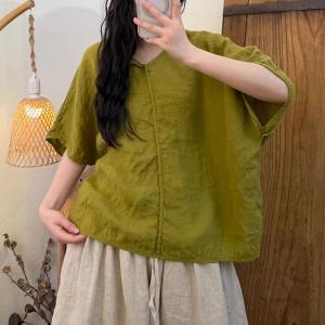 Solid Colors Oversized Flax T-shirt