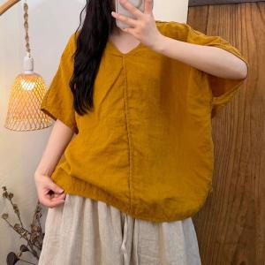Solid Colors Oversized Flax T-shirt