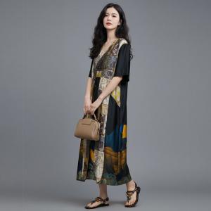 Silk Printed Front Tied Designer Elegant Dress