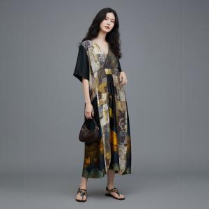 Silk Printed Front Tied Designer Elegant Dress