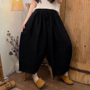 Cozy Causal Plain Linen Yoga Pants