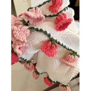 3D Knitted Crochet Flower Bouquet Throw Blanket Cozy Comfort Gift