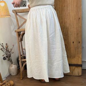 Summer Beach Linen Maxi Flare Skirt