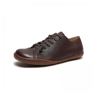 Lace Up Cowhide Soft Comfy Working Flats