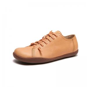 Lace Up Cowhide Soft Comfy Working Flats