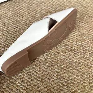 Square Toe Summer Leather Slippers