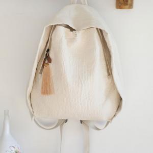 Versatile Cotton Plain Backpack for Men and Women