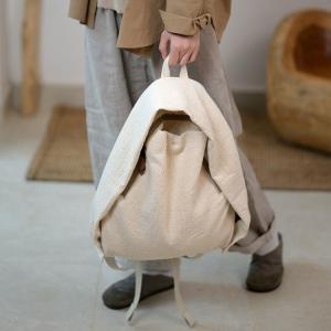 Versatile Cotton Plain Backpack for Men and Women