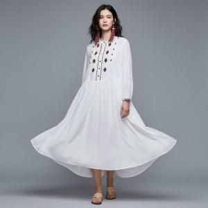 Summer White Embroidered Bohemian Dress