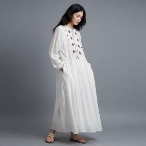 Summer White Embroidered Bohemian Dress