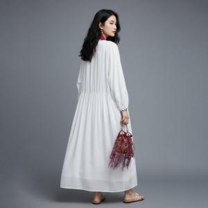 Summer White Embroidered Bohemian Dress