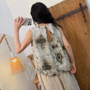 Summer Comfy Totem Patterns Linen Vest