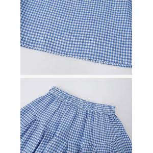 Elastic Tie Waist Plaid Relaxed Fit A Line Midi Skirt
