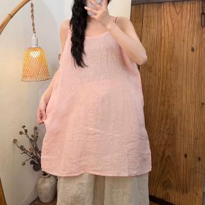 Crew Neck Linen Summer Midi Camisole