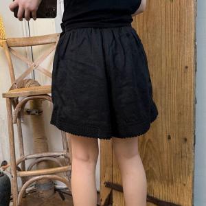 Lace Edges Summer Wide Leg Ramie Shorts