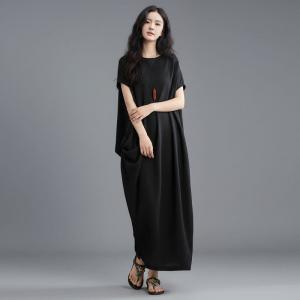 Asymmetrical Linen Maxi Caftan Dress