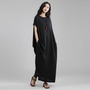 Asymmetrical Linen Maxi Caftan Dress
