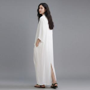 Pleated Silky Front Cross Maxi Dress
