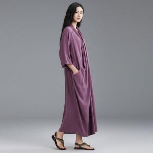 Pleated Silky Front Cross Maxi Dress