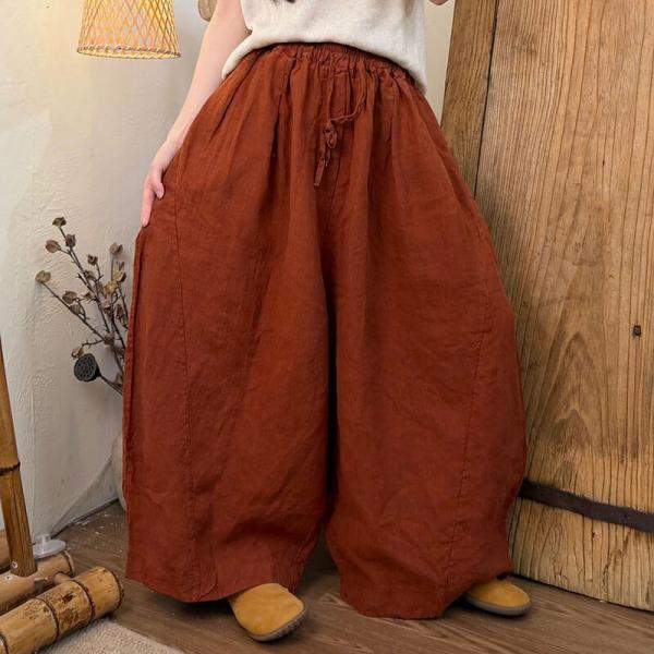 Casual 100% Linen Solid Color Green Khaki Dark Coffee Rust Black comfy tropical hawaiian rustic cottagecore oversized baggy lazy day slouchy travel picnic 