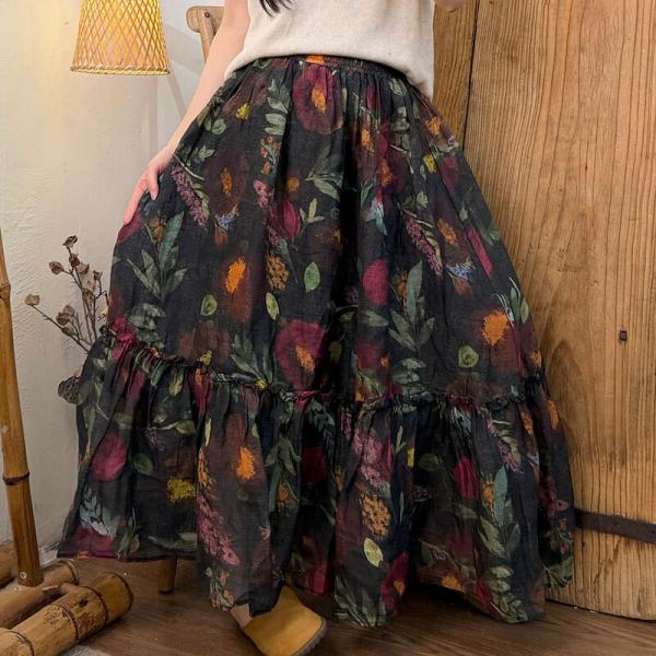 Holiday 100% Ramie Printed Black Ginger Green comfy tropical hawaiian resort travel beach oversized slouchy lazy day 