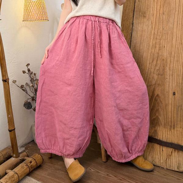 Casual 100% Linen Solid Color Dark Pink Green Khaki White Gray Beige comfy tropical bohemian cottagecore rustic resort travel baggy slouchy lazy day 
