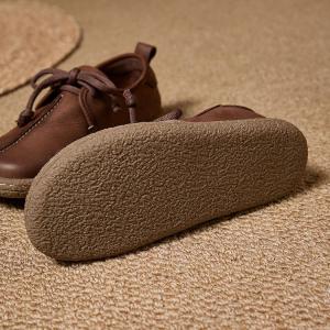 Cozy Leather Tied Casual Mom Flats