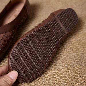 Boho Style Cowhide Bowknot Weave Flats